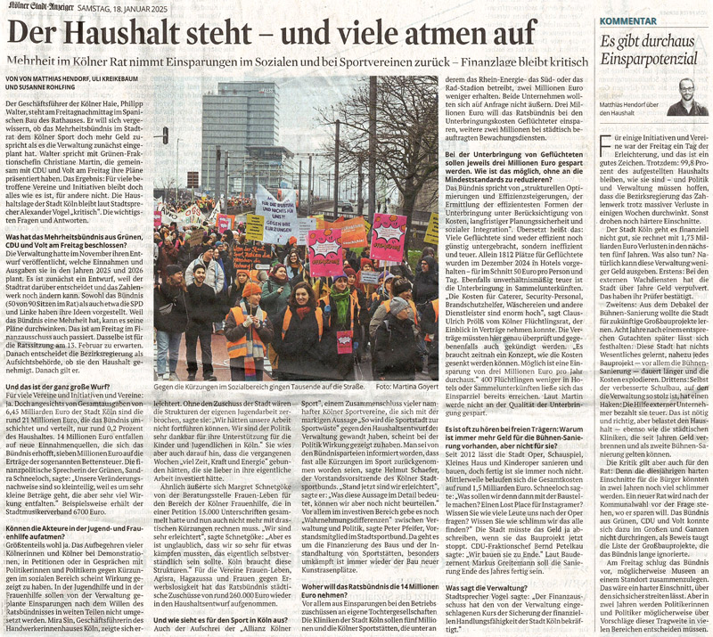 Kölner Stadtanzeiger Der Kölner Haushalt steht