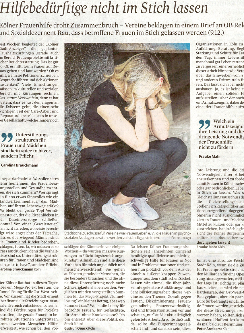 LeserInnenbriefe im Kölner Stadtanzeiger
